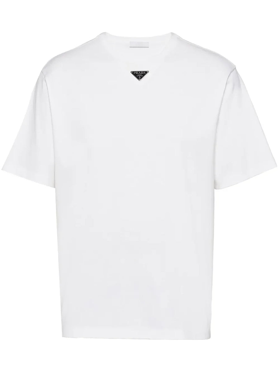 Prada triangle-logo cotton T-shirt