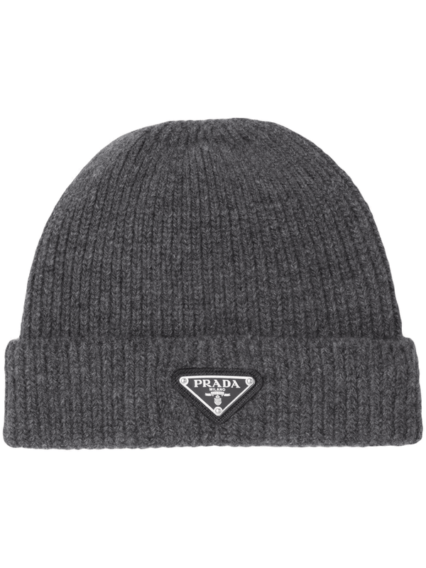 Prada ribbed knit wool cashmere beanie