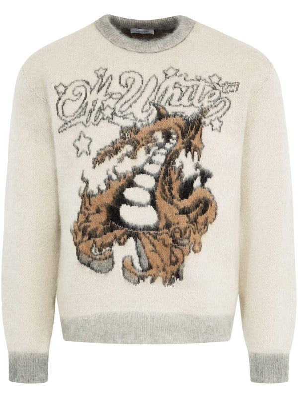 Off-White Dragon-intarsia mohair sweater