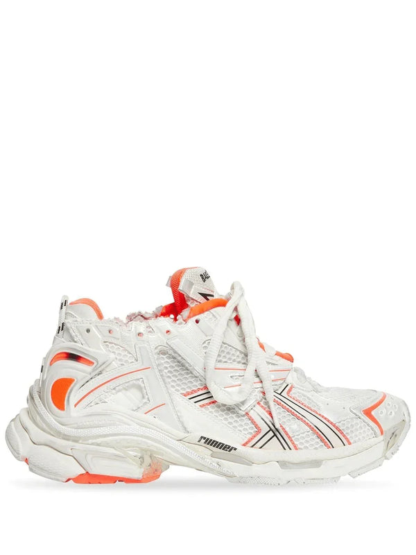 Balenciaga Runner White Fluo Orange Mesh and Nylon sneakers