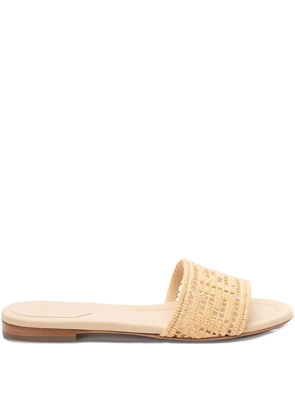 FENDI raffia flat slides sandal