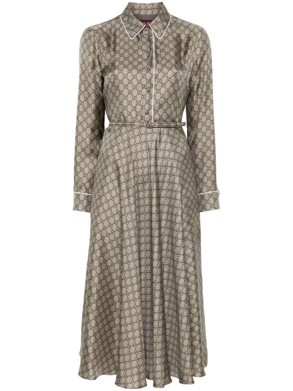 Gucci GG Supreme-print silk midi dress