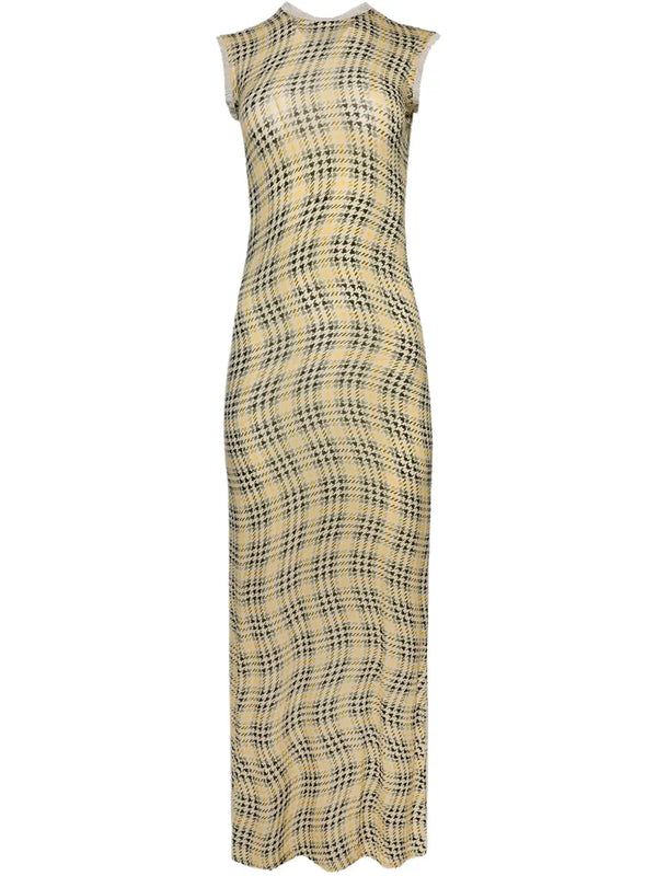 Rabanne tartan-check maxi dress