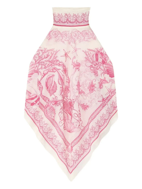 Versace Underwater Barocco cover-up foulard top