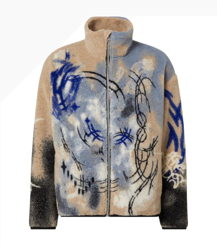 Acne Studios Teddy jacquard fleece zip-up jacket