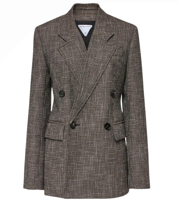 BOTTEGA VENETA Wool and cotton-blend mouliné blazer jacket