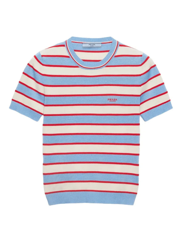 Prada Light Blue Pink striped T-shirt