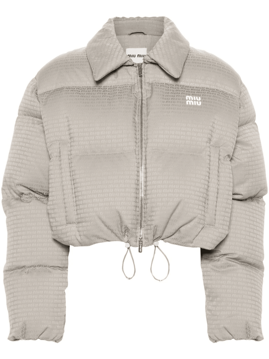 Miu Miu logo-jacquard puffer jacket