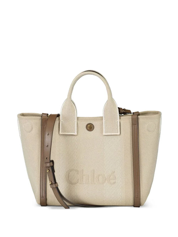 Chloé Eyewear Carry Tote in beige cotton