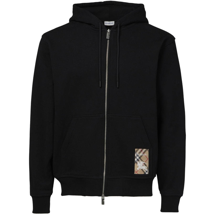 BURBERRY Zipped cotton hoodie