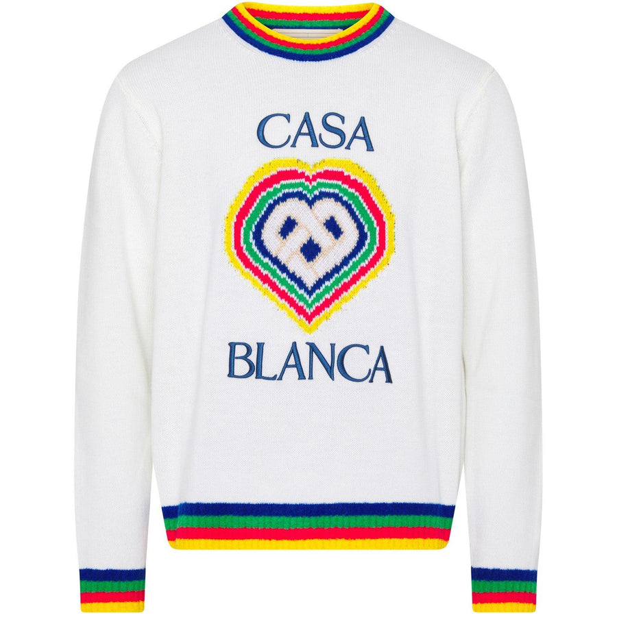 CASABLANCA Jersey Heart Boucle Brand con cuello redondo