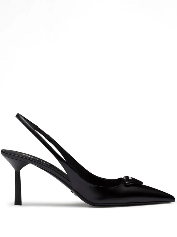 Prada 75mm triangle-logo pumps