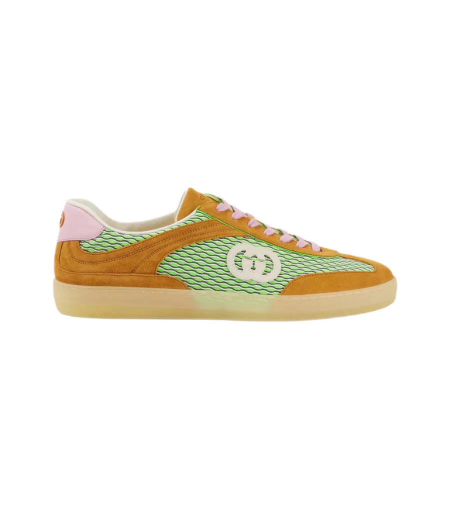 Gucci G75 suede-trimmed sneakers