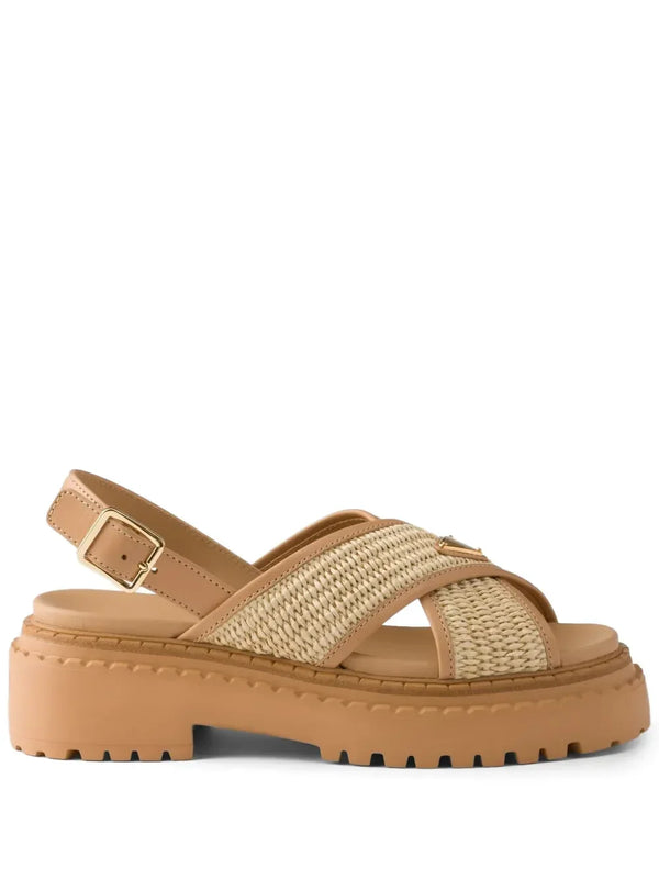 Prada cross-strap platform sandals