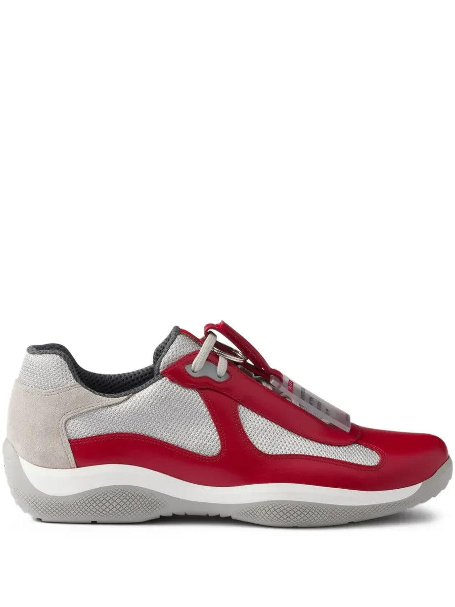 Prada America's Cup grey red sneakers