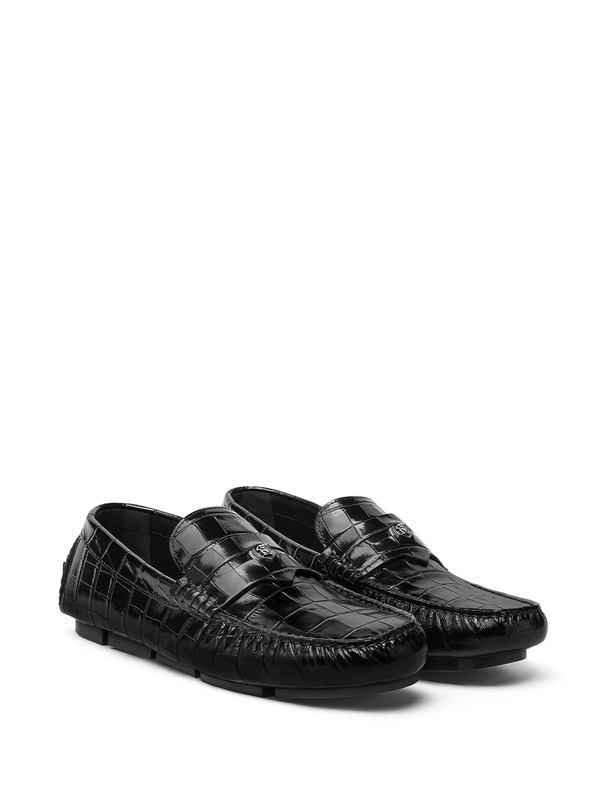 Versace Medusa crocodile-effect loafers