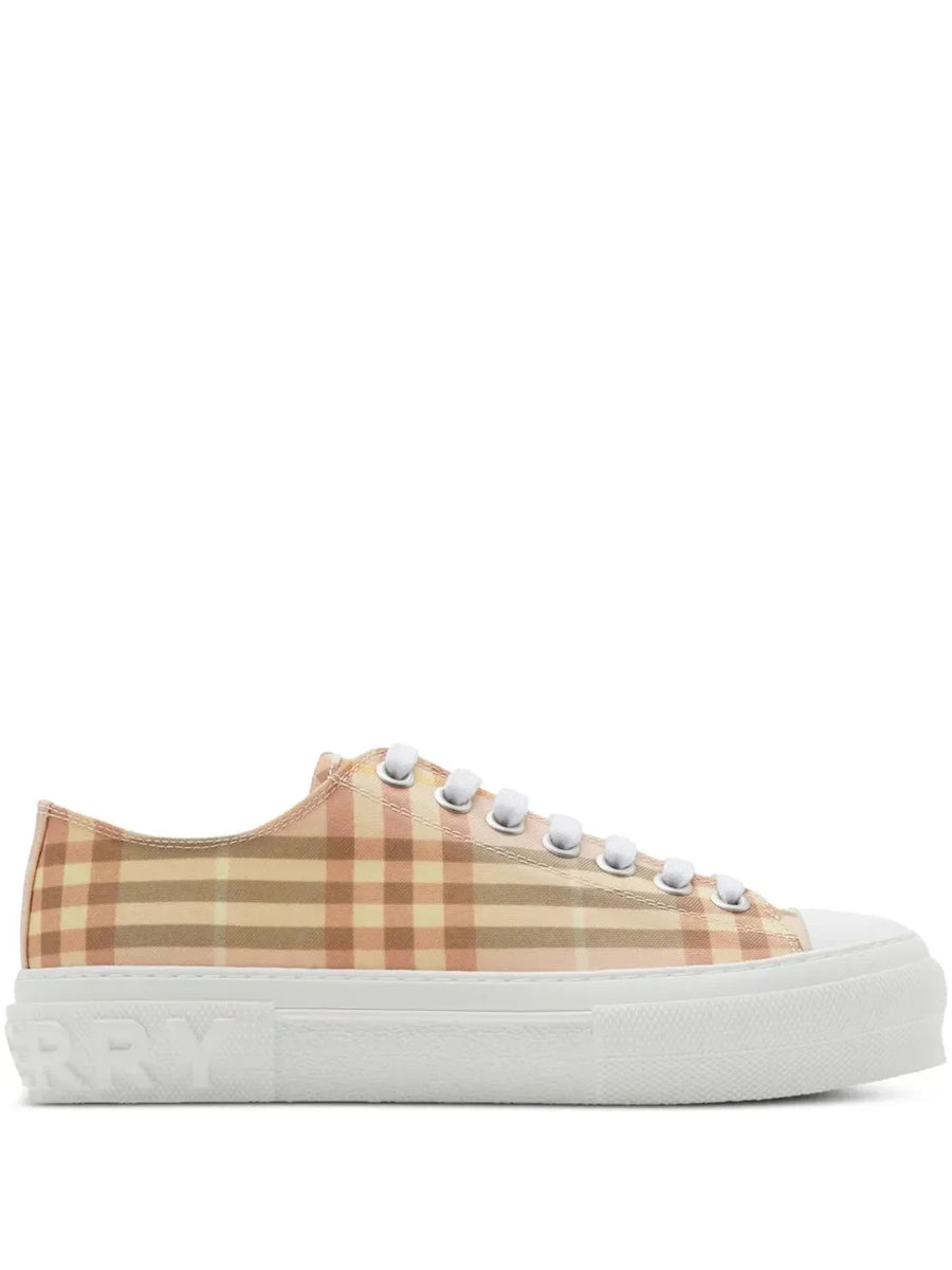 Burberry light beige checkered sneakers