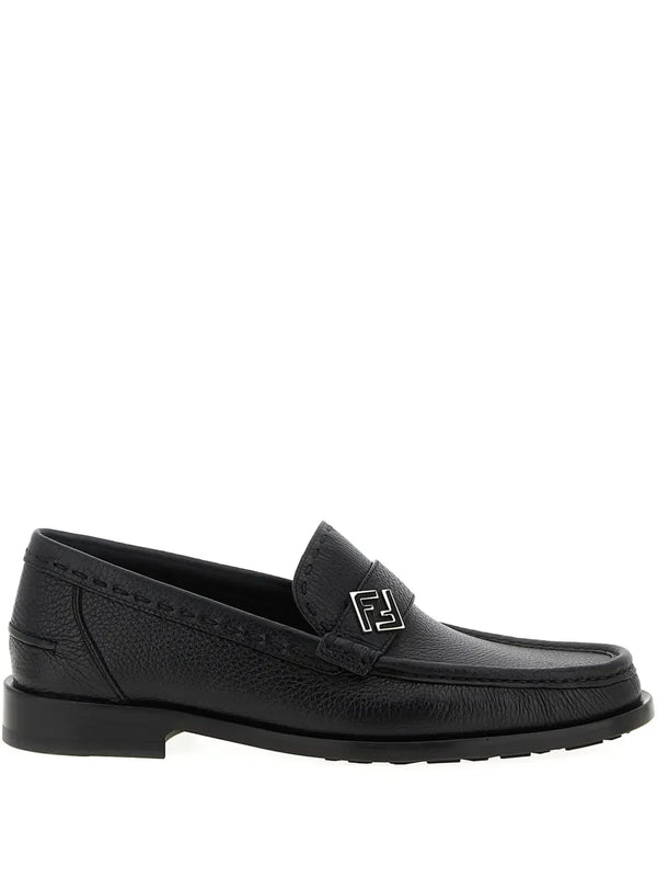 Fendi FF metal leather loafers