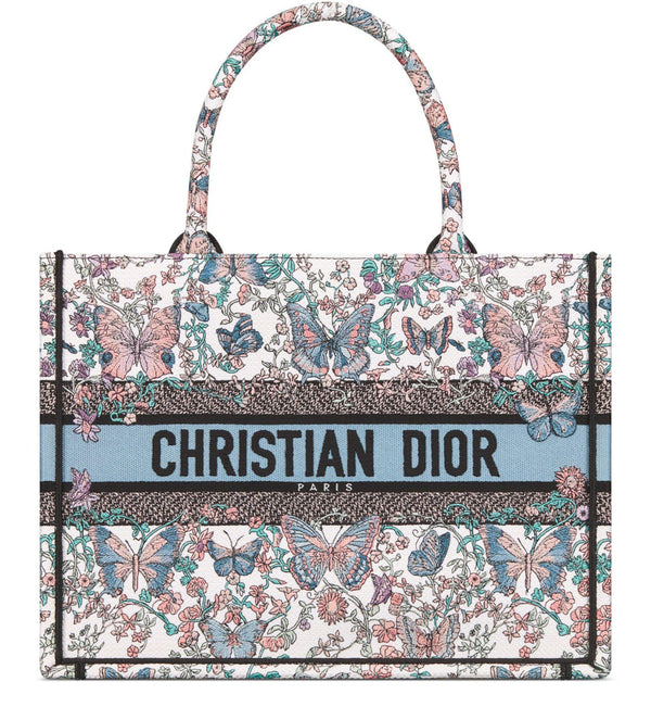DIOR Medium Dior Book Tote Toile de Jouy Papillon embroidery
