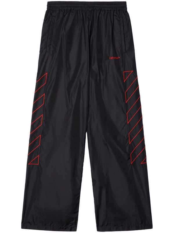 Off-White Diag-stripe embroidered track pants