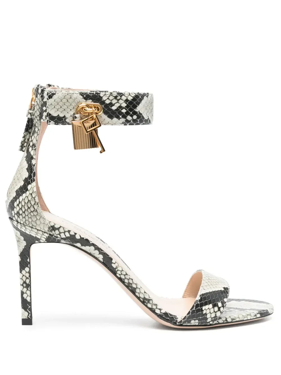 TOM FORD 90mm Padlock snake-effect leather sandals