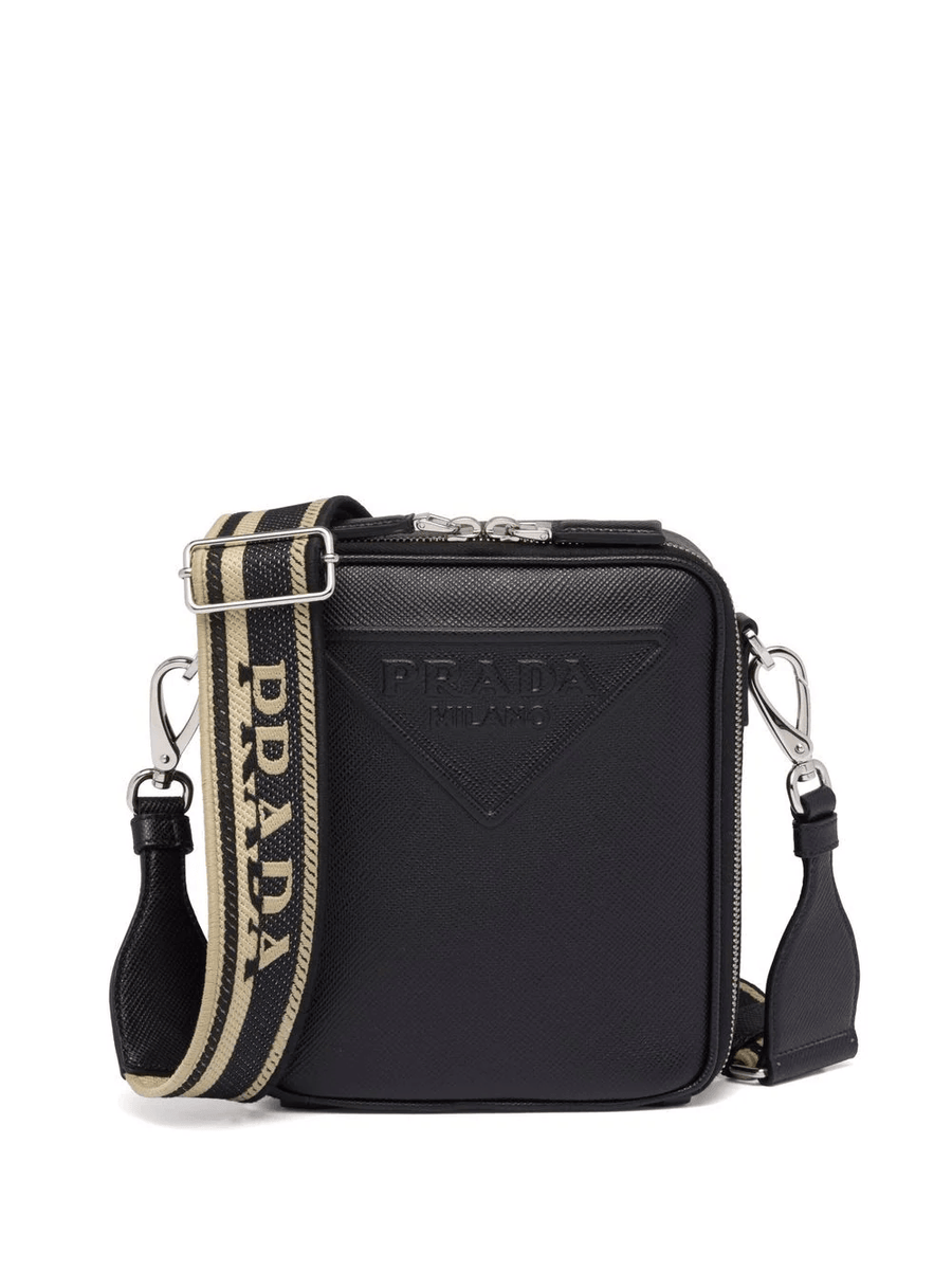 Prada logo-embossed Saffiano leather bag
