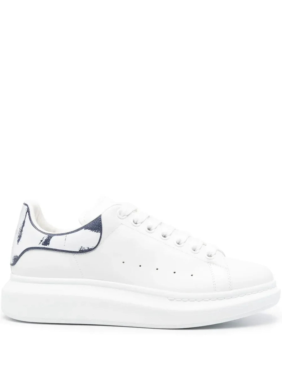 Alexander McQueen White Indigo blue Oversized sneakers