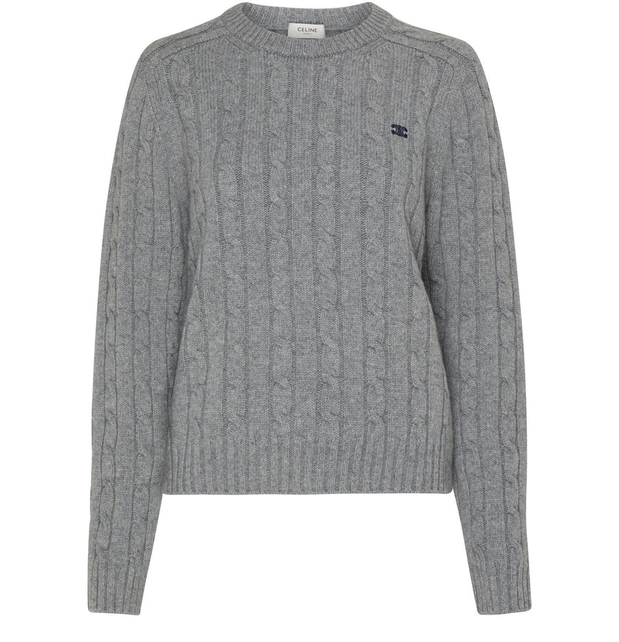 CELINE Jersey con cuello redondo y bordado Triomphe