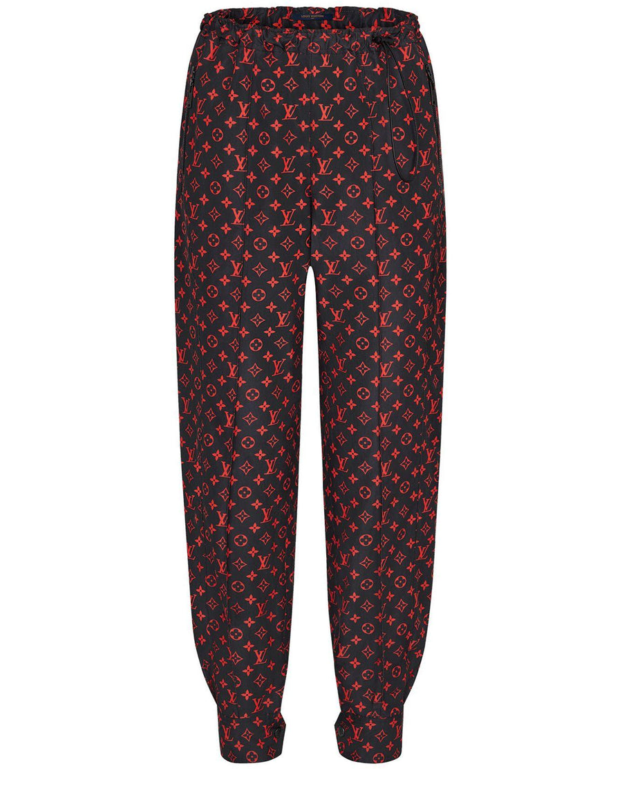Pantalón jogging rojo con monograma de LOUIS VUITTON en algodón técnico