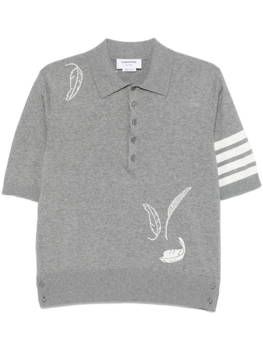 Thom Browne feather-intarsia cotton polo shirt