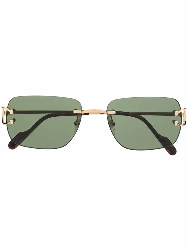 Cartier Eyewear green square-frame sunglasses