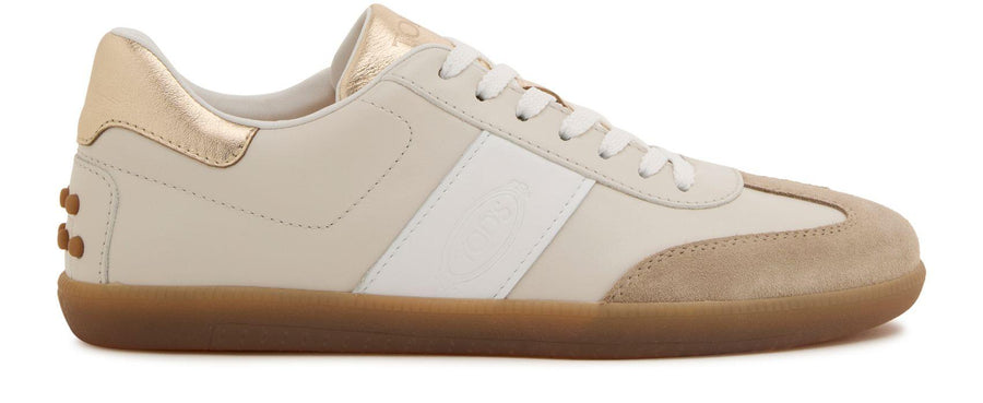 TOD'S Smooth leather suede sneakers