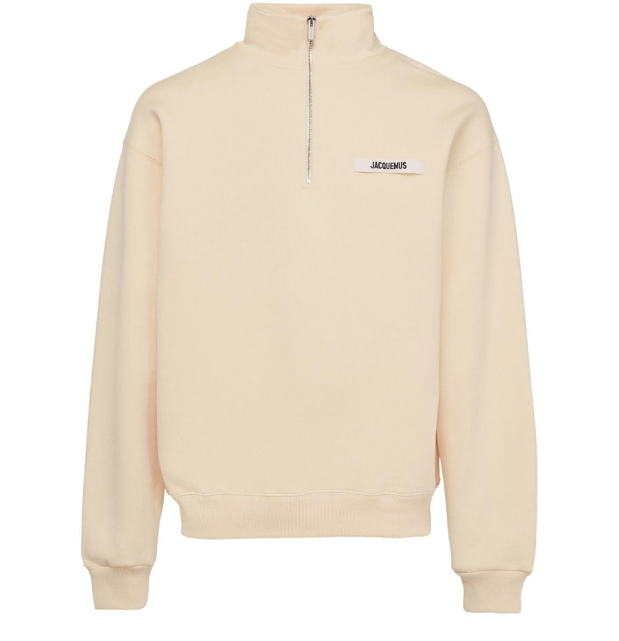 JACQUEMUS Grog grain zip-neck sweatshirt