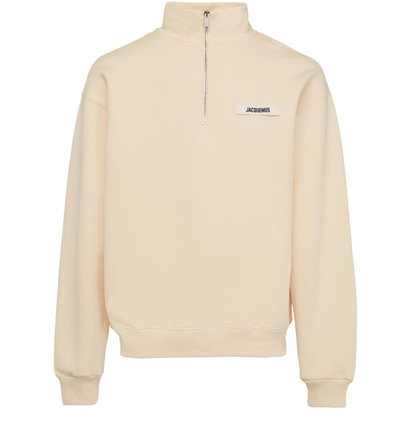 JACQUEMUS Grog grain zip-neck sweatshirt