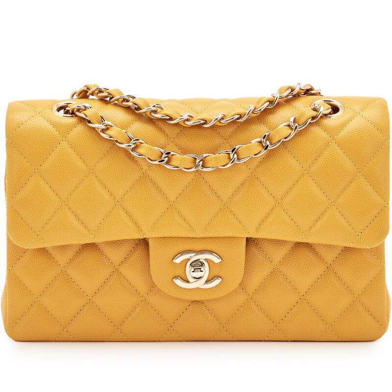 Chanel Classic Small Flap Caviar Yellow Mustard Bag
