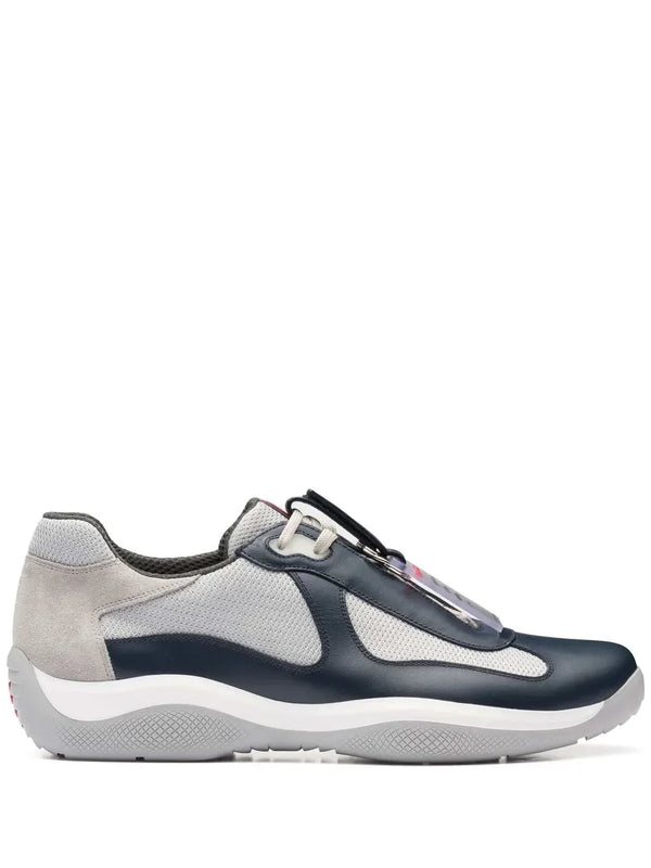 Prada America's Cup navy blue grey white sneakers
