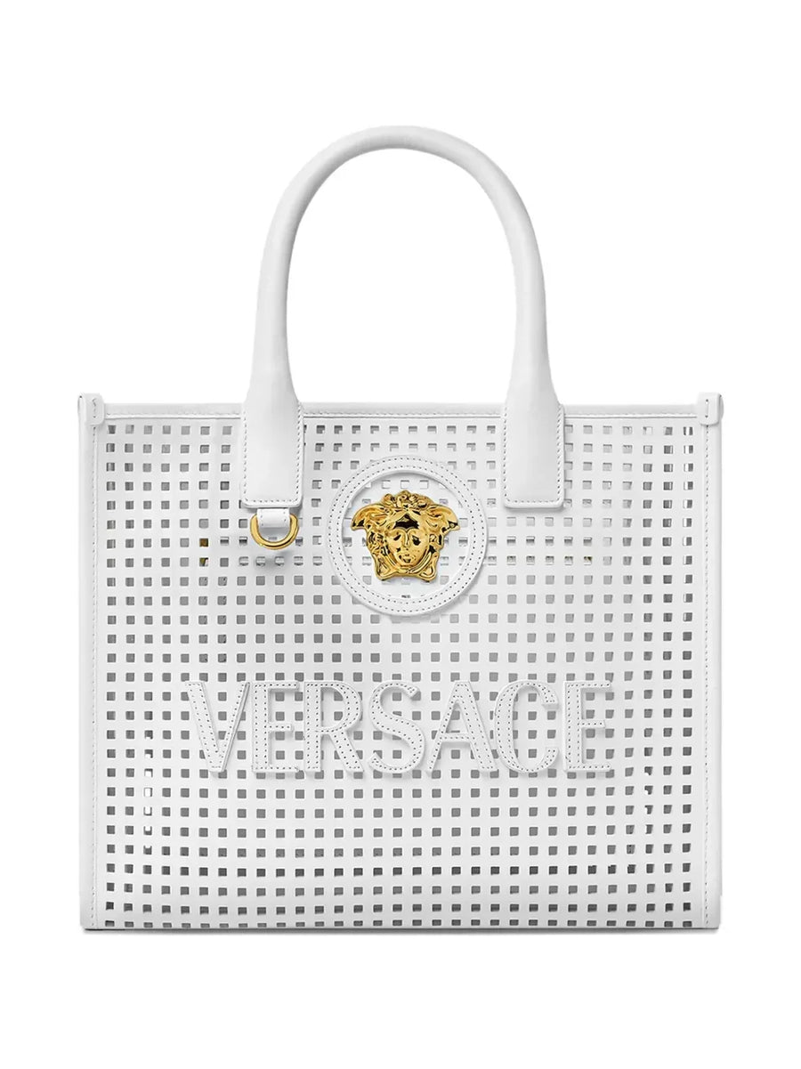 Versace small medusa-plaque perforated tote bag