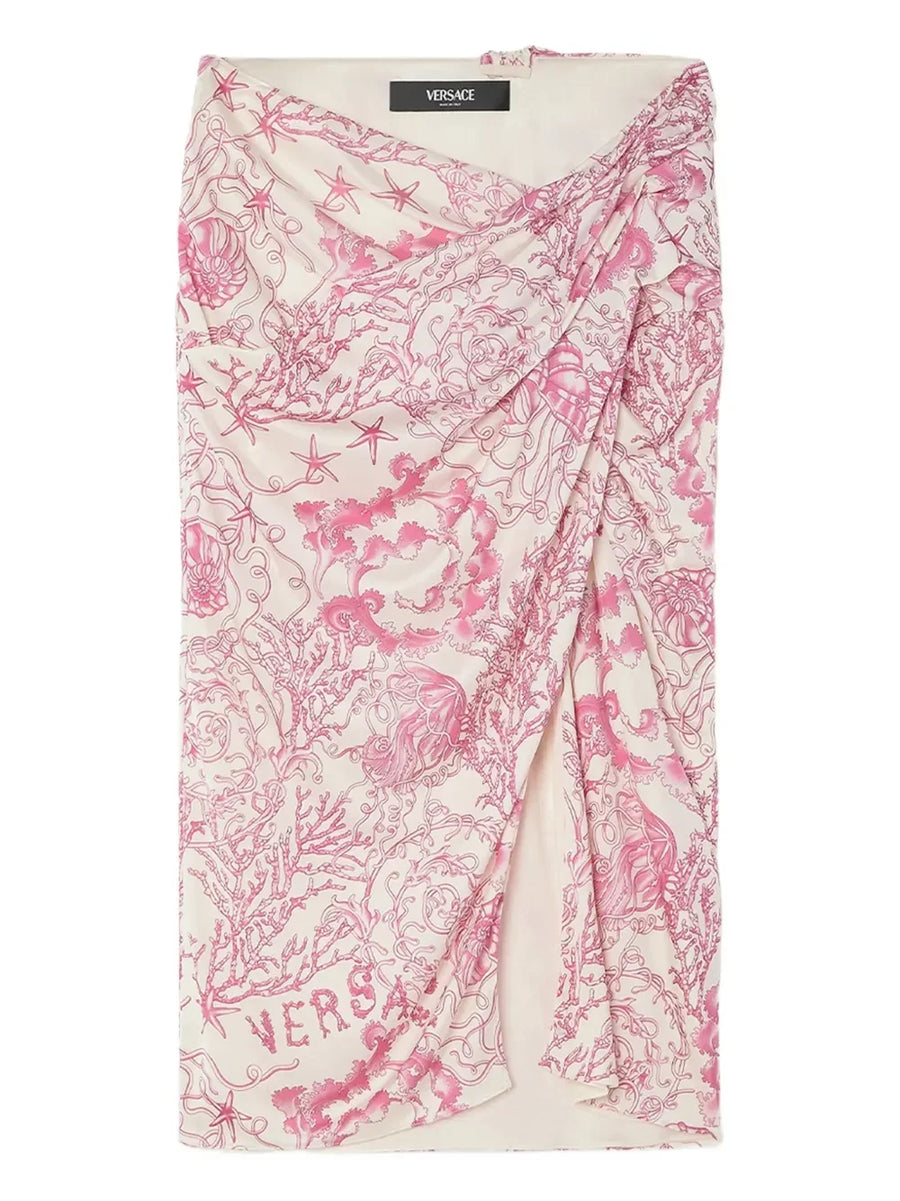 Versace Underwater Barocco draped skirt