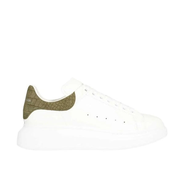 Alexander McQueen White Khaki Crocodile Oversized sneakers