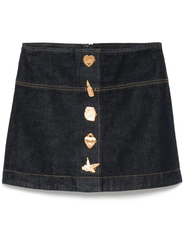 ZIMMERMANN crush denim mini skirt