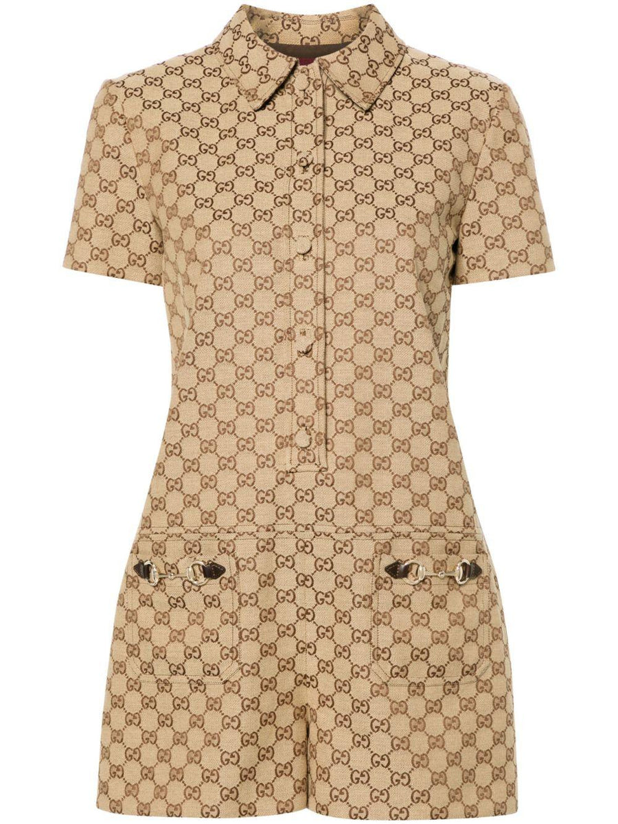 Gucci GG Supreme canvas playsuit