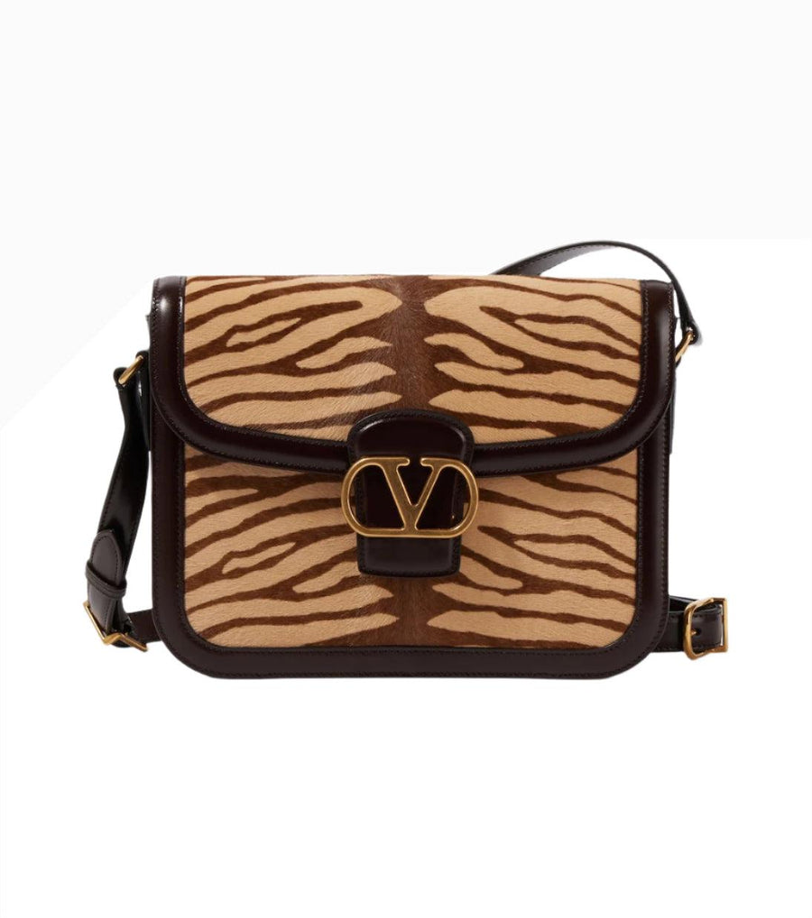 Valentino Garavani 9to5 zebra-print calf hair shoulder bag