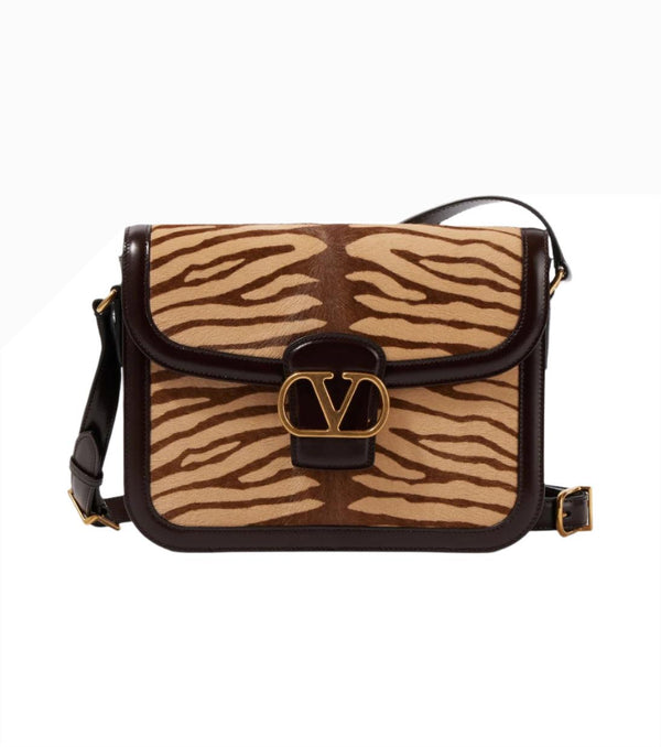 Valentino Garavani 9to5 zebra-print calf hair shoulder bag