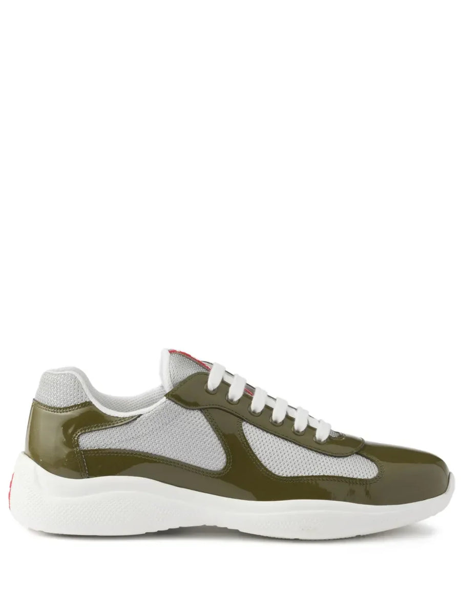 Prada America's Cup olive green sneakers