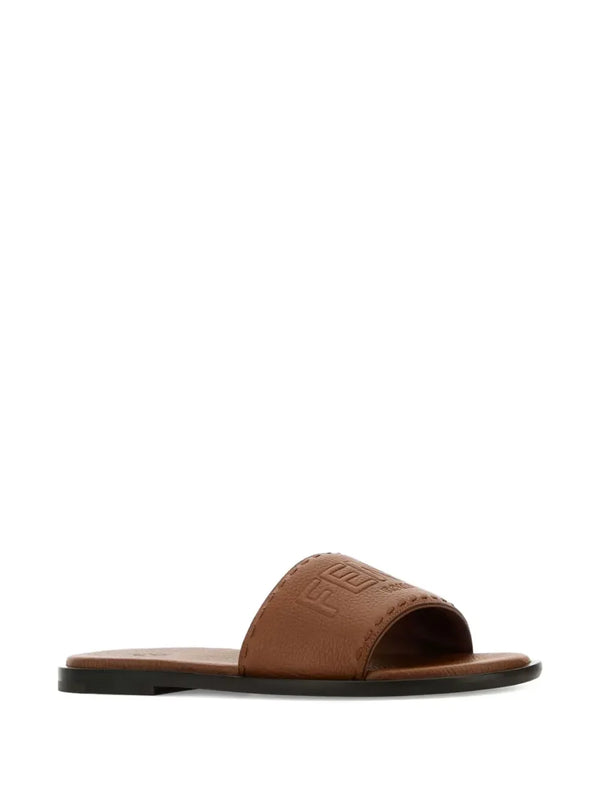 FENDI logo-embossed leather sandals