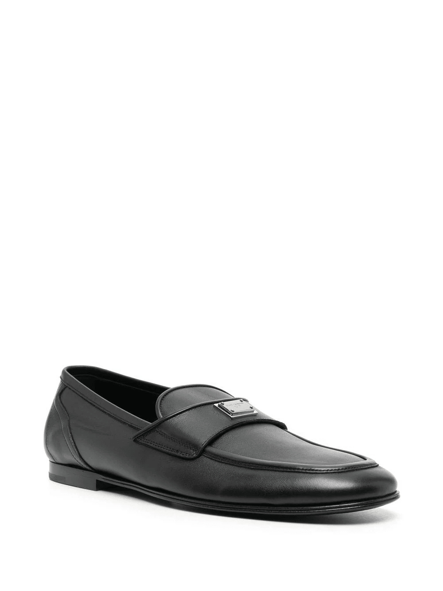 Dolce & Gabbana logo-plaque leather loafers