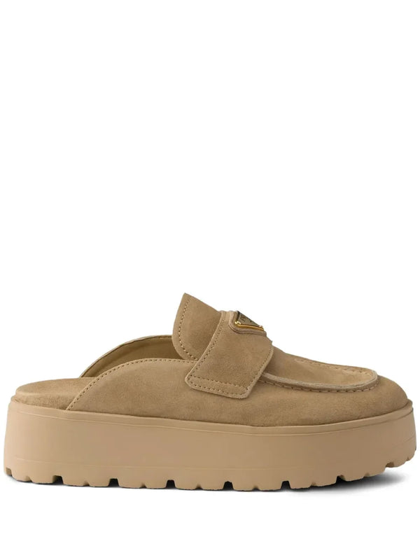 Prada suede platform slip-on mules