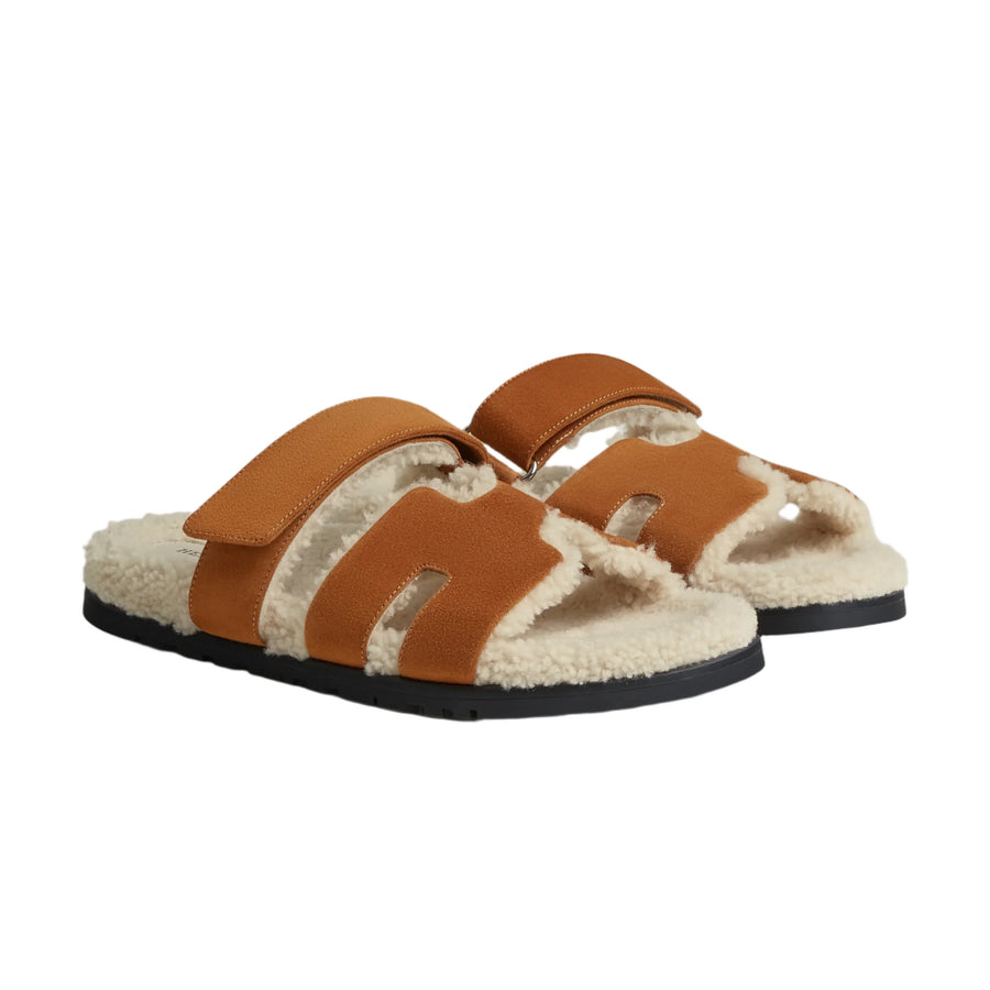 Hermes Men's Chypre Shearling Sandal