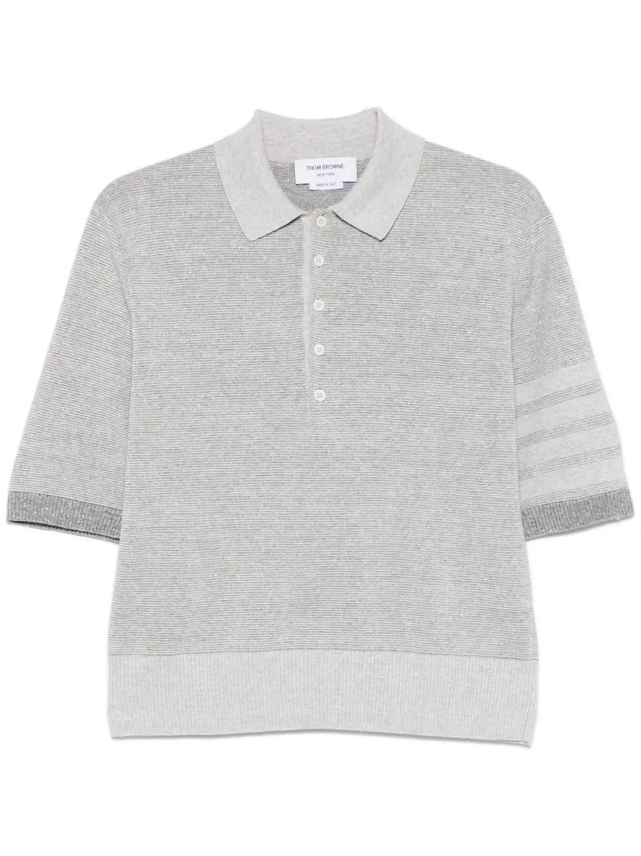 Thom Browne 4-Bar stripe cotton polo shirt