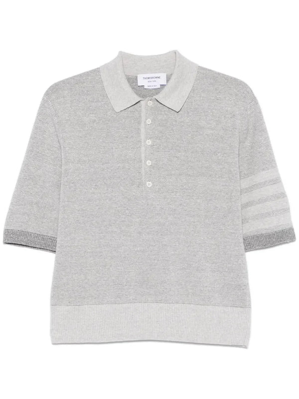 Thom Browne 4-Bar stripe cotton polo shirt
